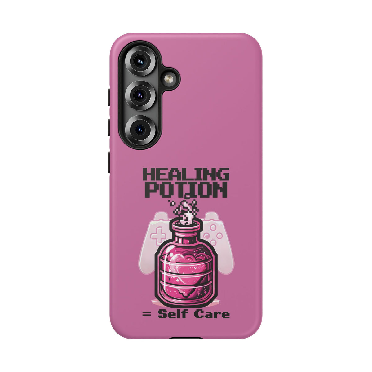 Phone, Pink Gamer Girl LGBTQ+ Retro Pixelated Video Game Design, Tough Case, Protective Cover, Gaming Gift, Pastel Pink Accessories Pride