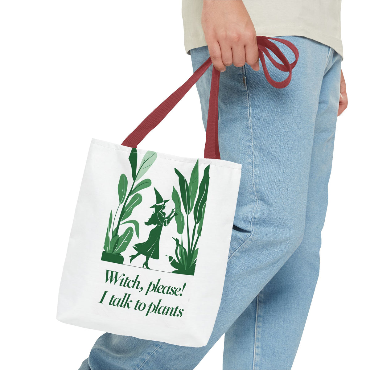 Witchy Plant Lover Tote Bag, Perfect for Gardening Gifts, Eco-Friendly Shopping, Casual Everyday Use, Gift for Nature Enthusiasts