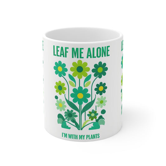 Leaf Me Alone Plant Lover Mug - Perfect Gift for Gardeners, Indoor Plant Enthusiasts, Cozy Home Decor, Coffee Tea Mug, Eco-Friendly Gift
