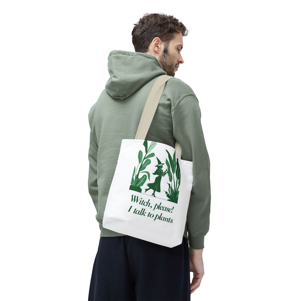 Witchy Plant Lover Tote Bag, Perfect for Gardening Gifts, Eco-Friendly Shopping, Casual Everyday Use, Gift for Nature Enthusiasts