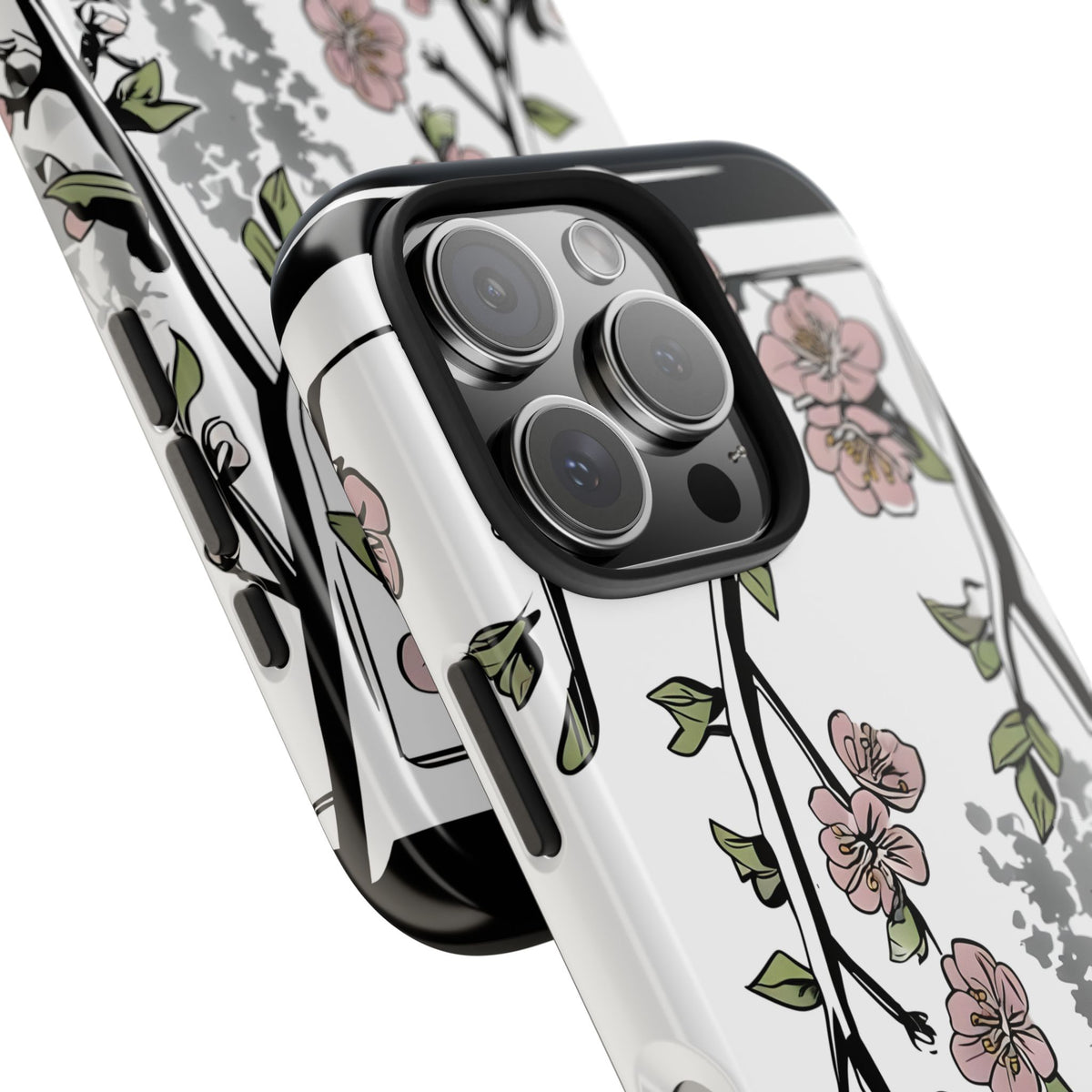 Cherry Blossom Phone Case, Japandi Art, Tough Phone Case, Modern Feminine Phone Cover, Floral Phone Case, Protective Phone Case, Stylish