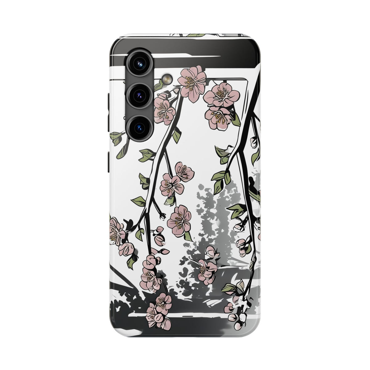 Cherry Blossom Phone Case, Japandi Art, Tough Phone Case, Modern Feminine Phone Cover, Floral Phone Case, Protective Phone Case, Stylish