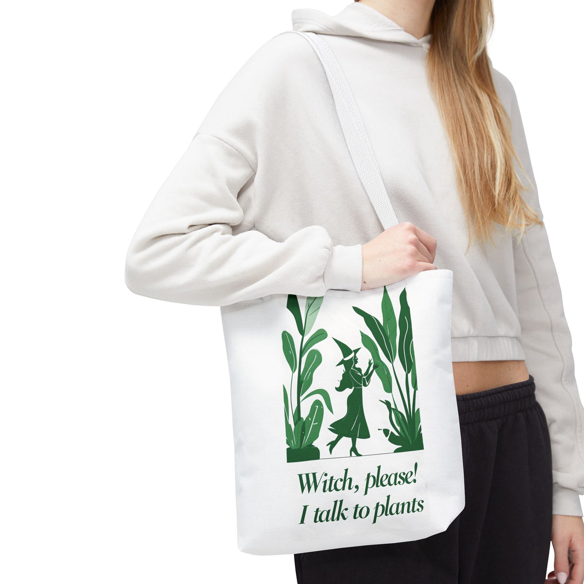 Witchy Plant Lover Tote Bag, Perfect for Gardening Gifts, Eco-Friendly Shopping, Casual Everyday Use, Gift for Nature Enthusiasts