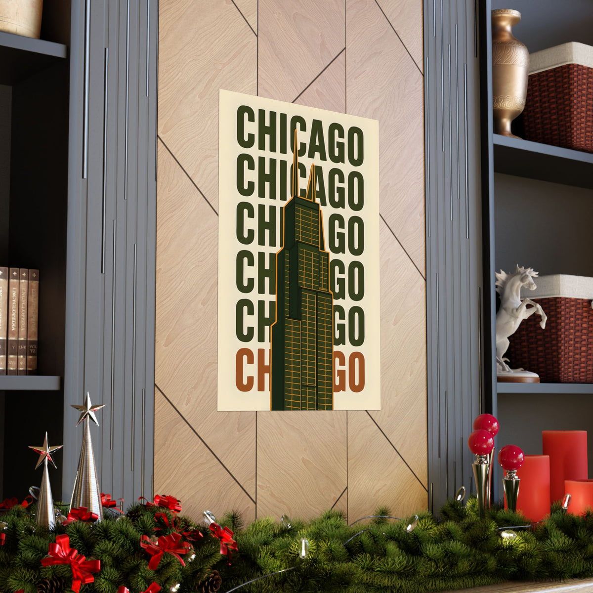 Chicago Matte Vertical Poster - Modern Wall Art, Urban Decor, Gift for City Lovers, Housewarming, Home Office