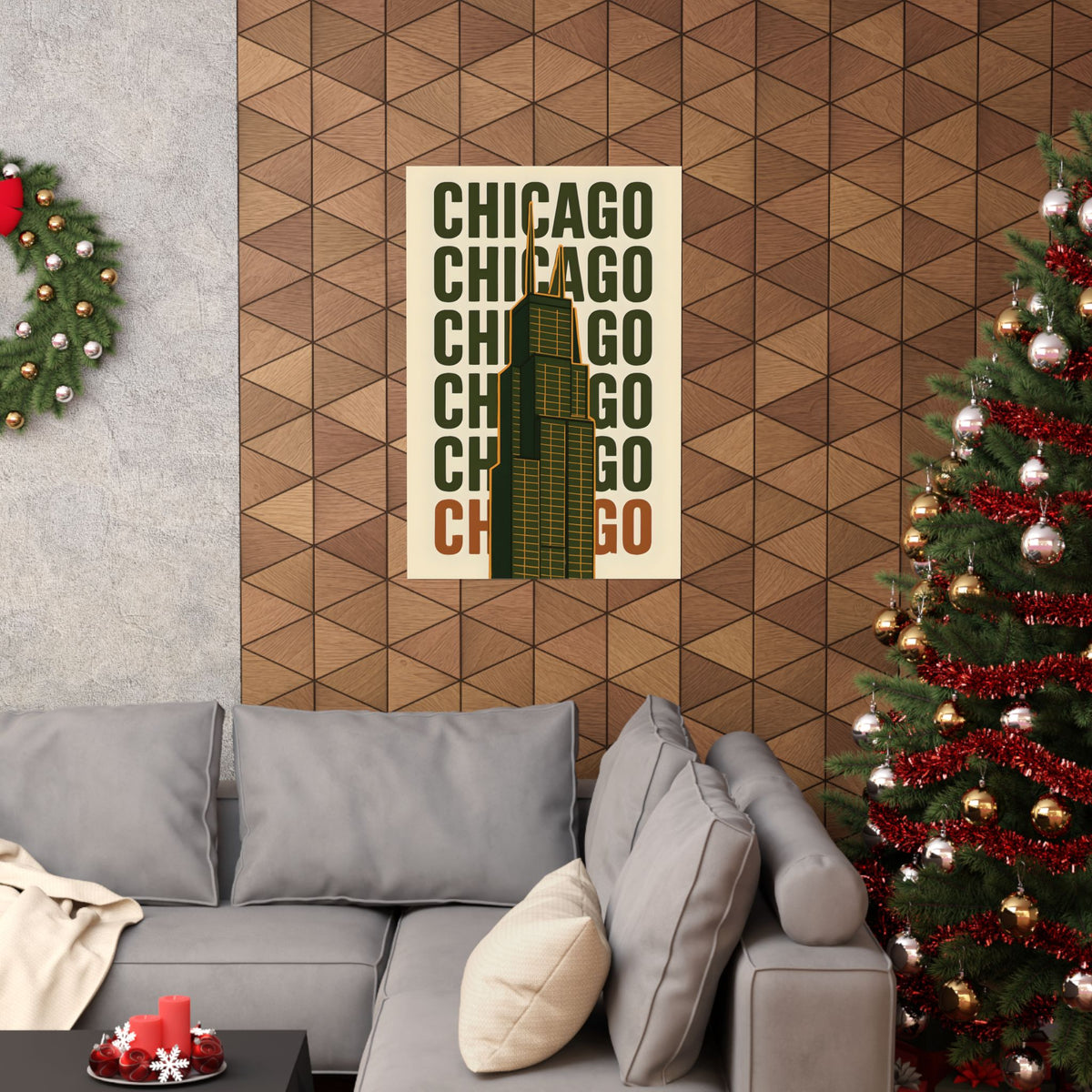 Chicago Matte Vertical Poster - Modern Wall Art, Urban Decor, Gift for City Lovers, Housewarming, Home Office