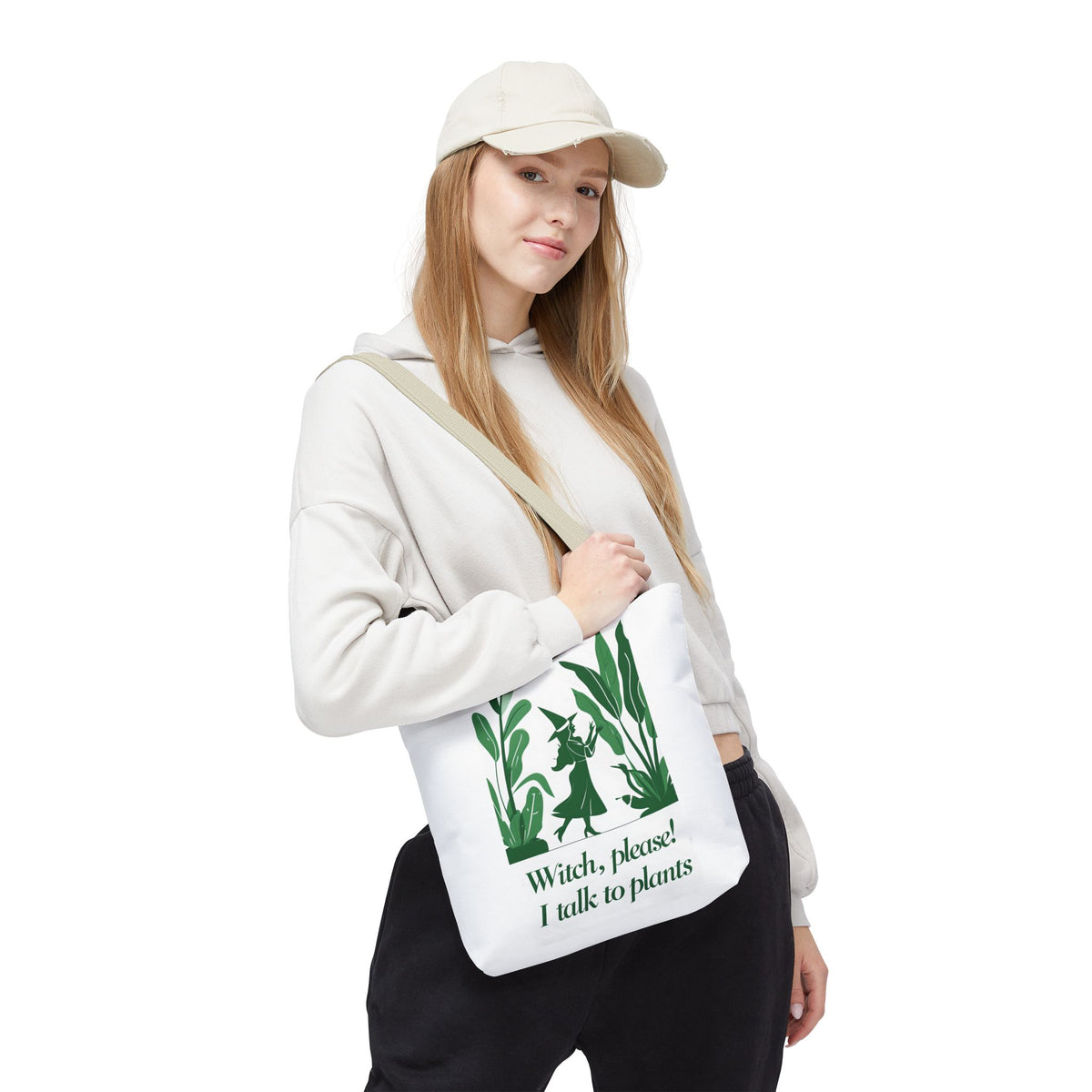 Witchy Plant Lover Tote Bag, Perfect for Gardening Gifts, Eco-Friendly Shopping, Casual Everyday Use, Gift for Nature Enthusiasts