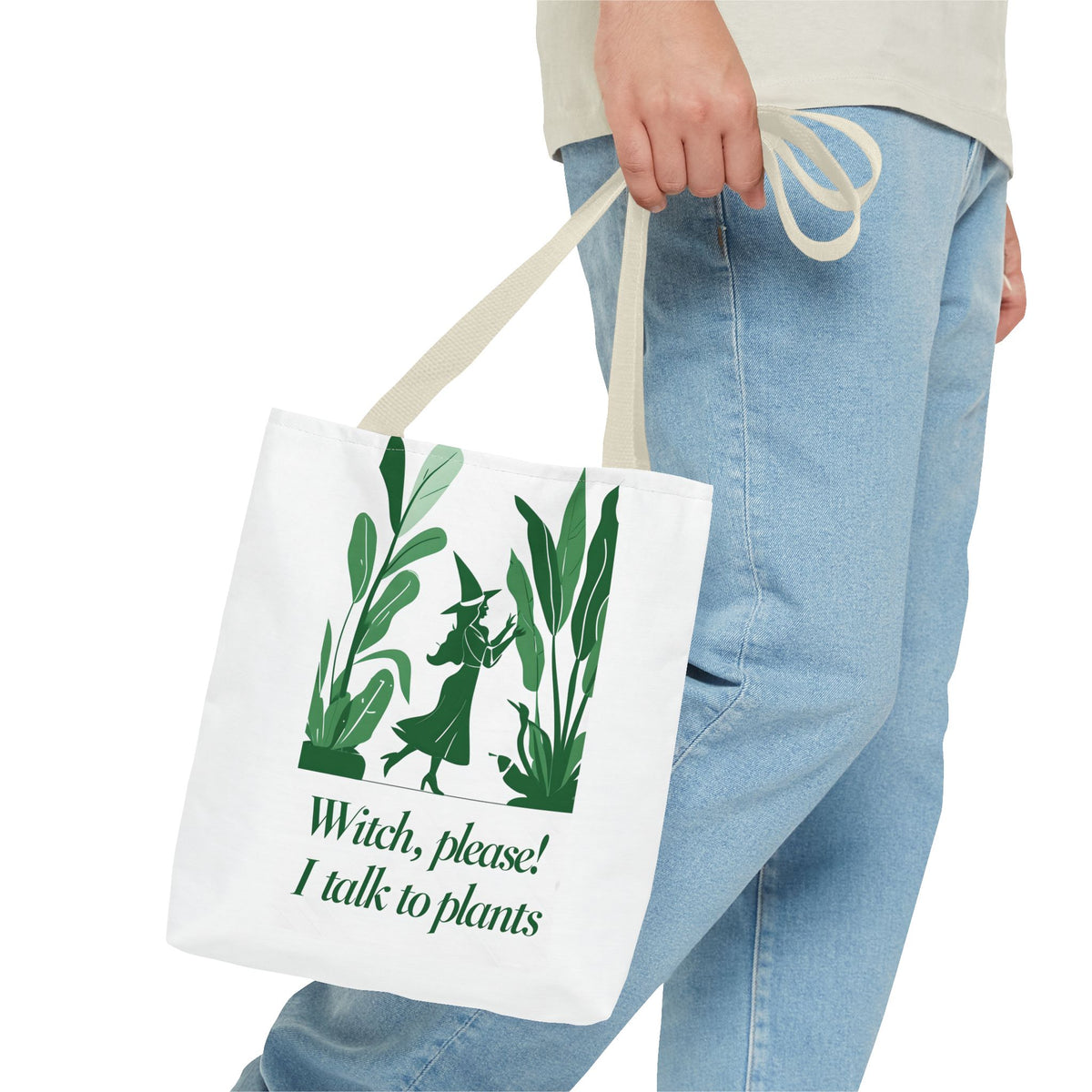 Witchy Plant Lover Tote Bag, Perfect for Gardening Gifts, Eco-Friendly Shopping, Casual Everyday Use, Gift for Nature Enthusiasts