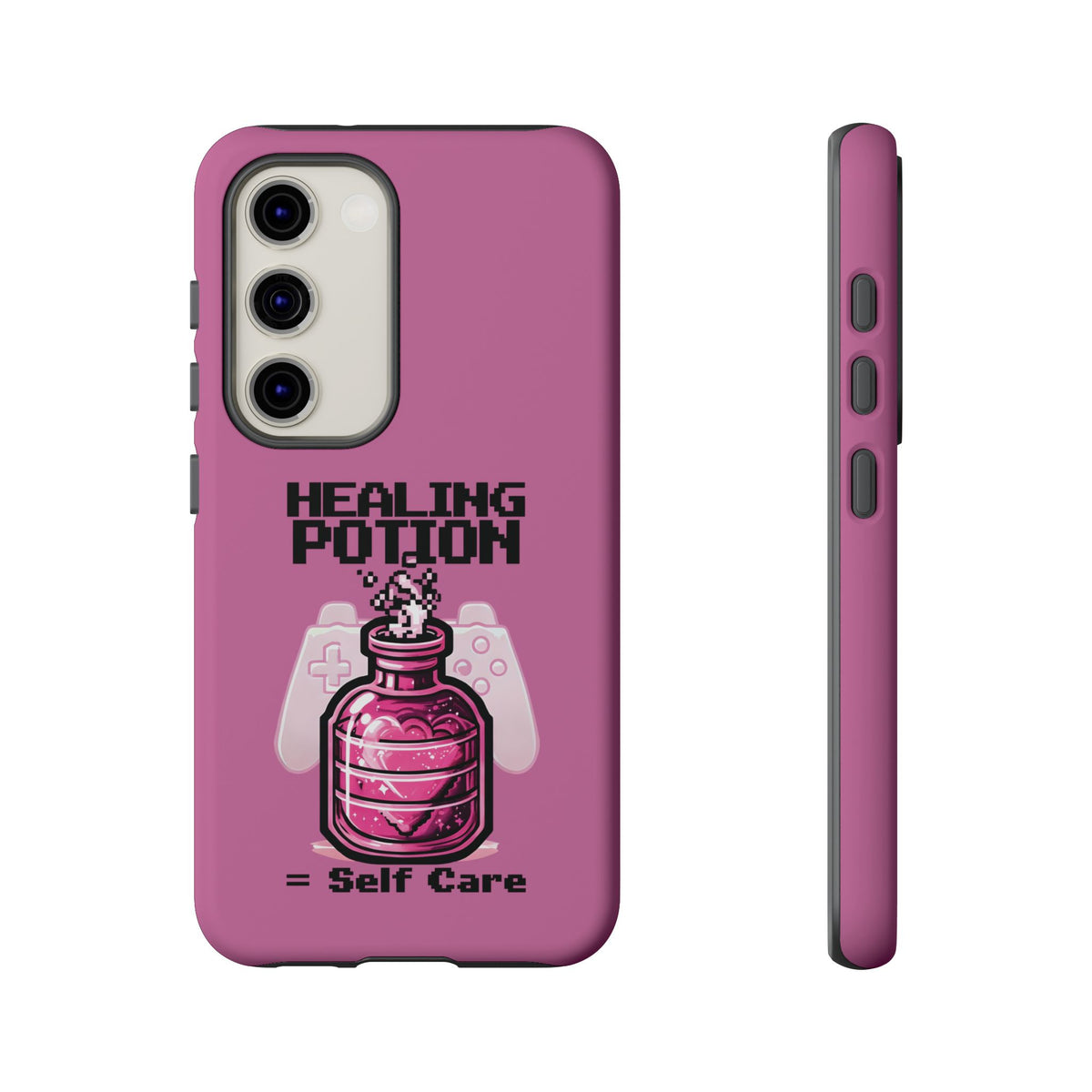 Phone, Pink Gamer Girl LGBTQ+ Retro Pixelated Video Game Design, Tough Case, Protective Cover, Gaming Gift, Pastel Pink Accessories Pride