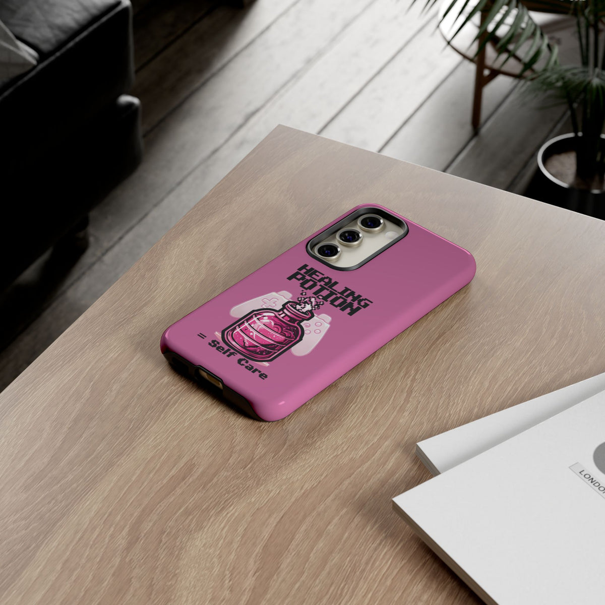 Phone, Pink Gamer Girl LGBTQ+ Retro Pixelated Video Game Design, Tough Case, Protective Cover, Gaming Gift, Pastel Pink Accessories Pride