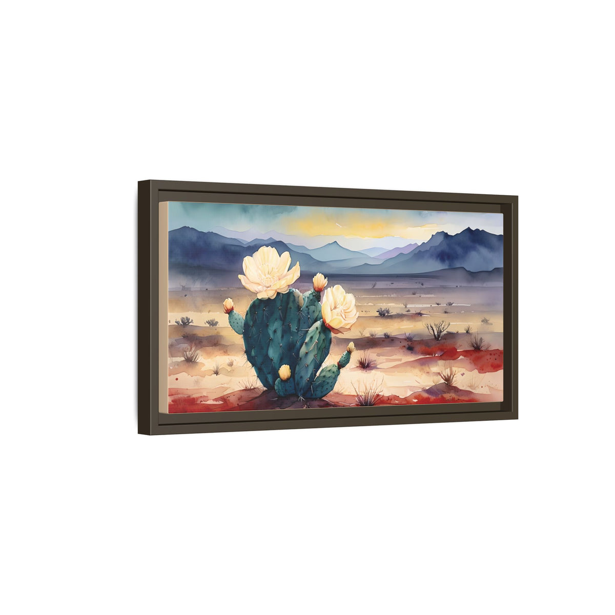 Canvas Art, Southwest Desert Style with Cactus Flower Botanical Design, Matte Print, Wall Decor, Home Office, Gift Idea