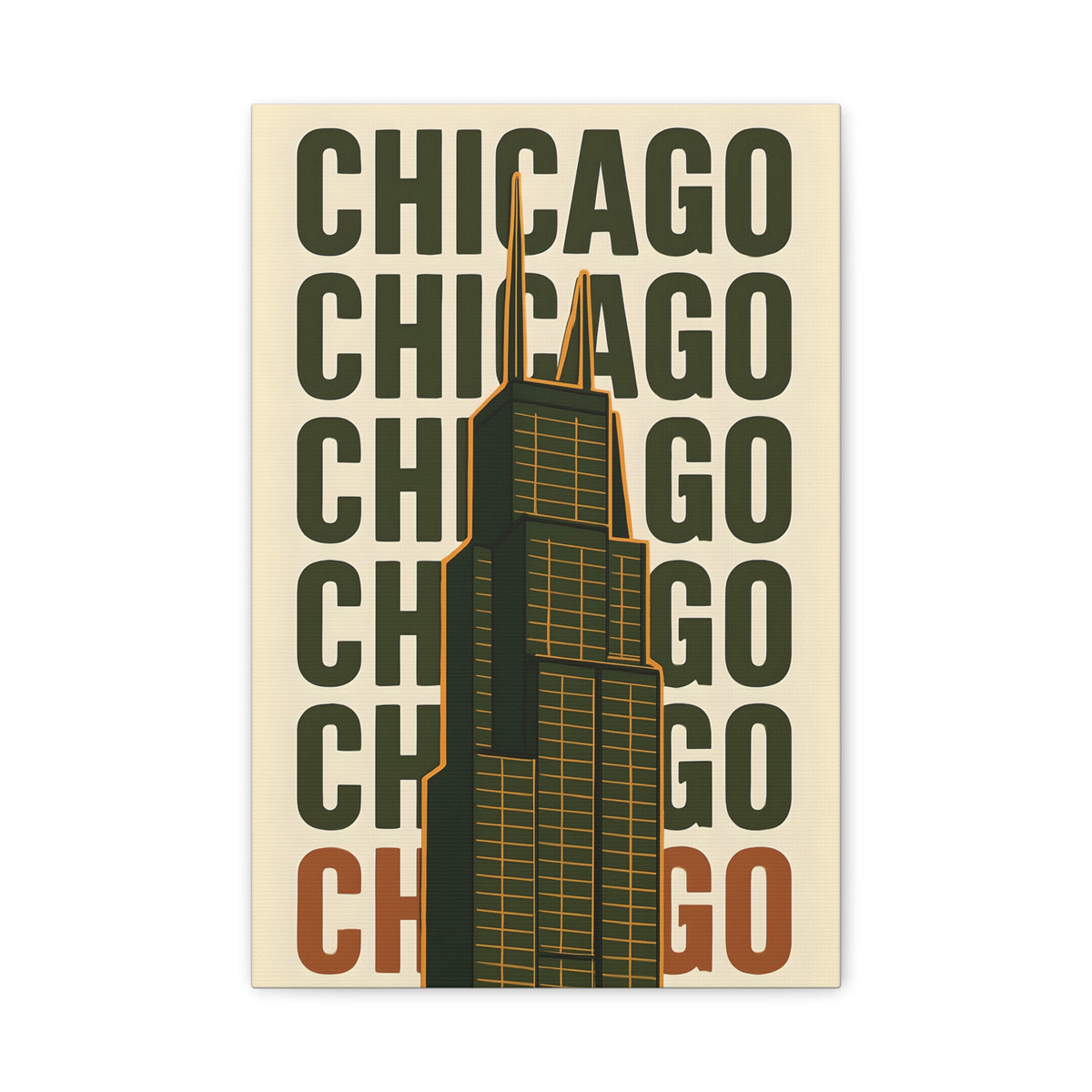 Chicago Skyline Canvas Art Print, Urban Wall Decor, Modern Home Office Artwork, Gift for City Lovers, Chicago Map Decoration