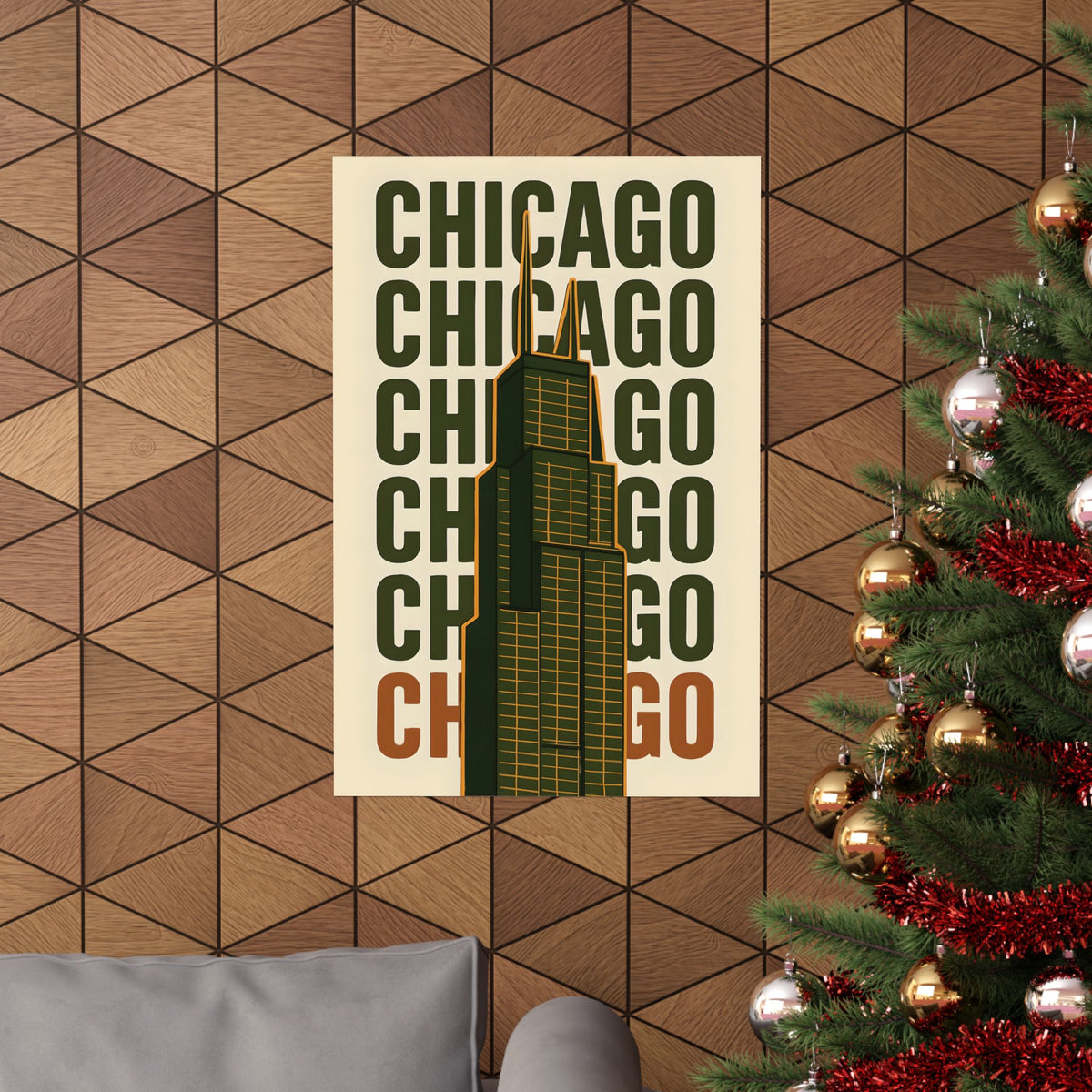 Chicago Matte Vertical Poster - Modern Wall Art, Urban Decor, Gift for City Lovers, Housewarming, Home Office