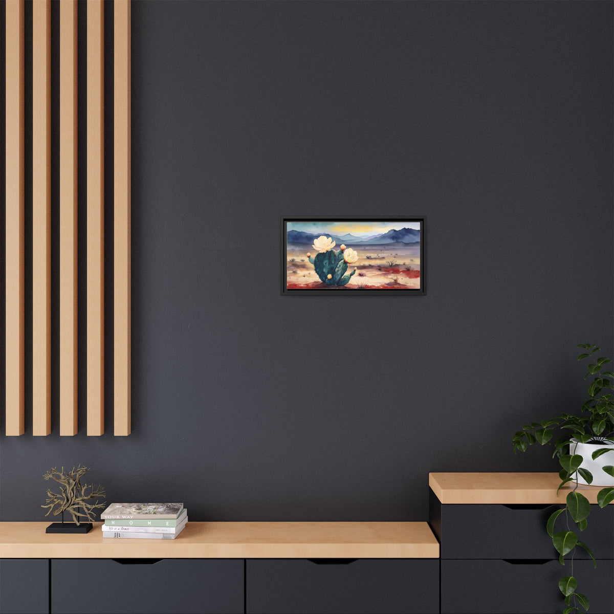 Canvas Art, Southwest Desert Style with Cactus Flower Botanical Design, Matte Print, Wall Decor, Home Office, Gift Idea