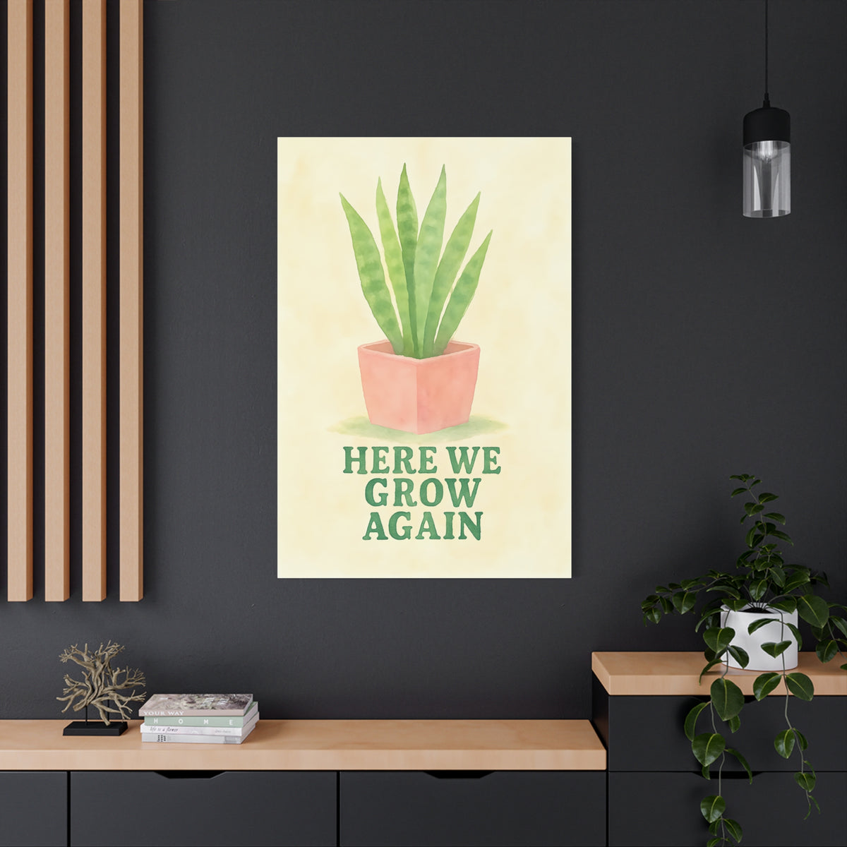 Indoor Plant Art Canvas, Botanical Wall Decor, Succulent Print, Home Gardening Gift, Room Decor for Plant Lovers