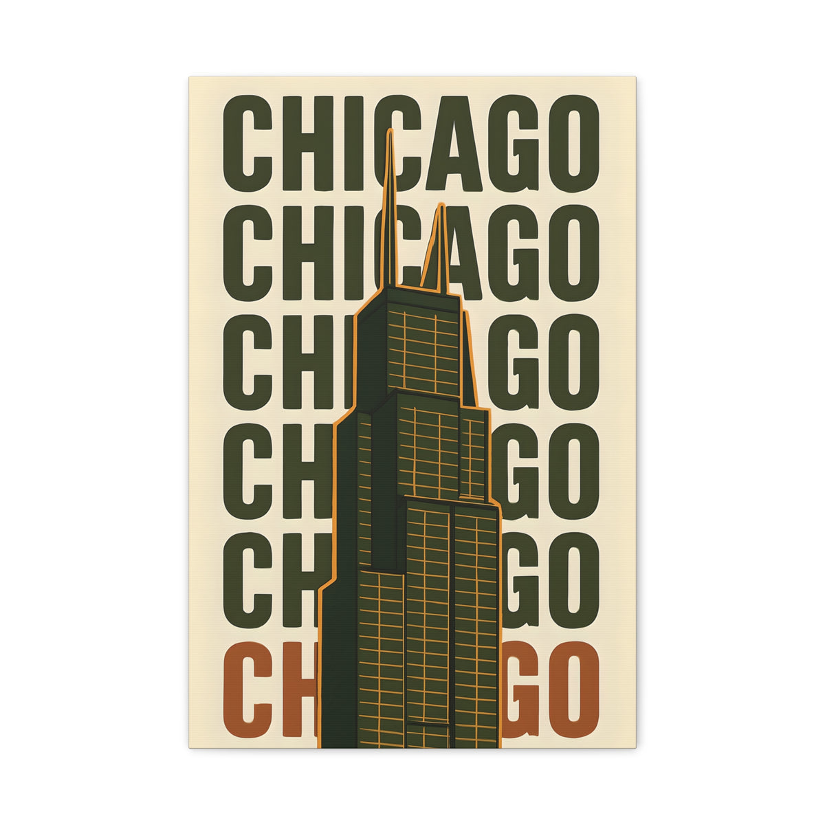 Chicago Skyline Canvas Art Print, Urban Wall Decor, Modern Home Office Artwork, Gift for City Lovers, Chicago Map Decoration