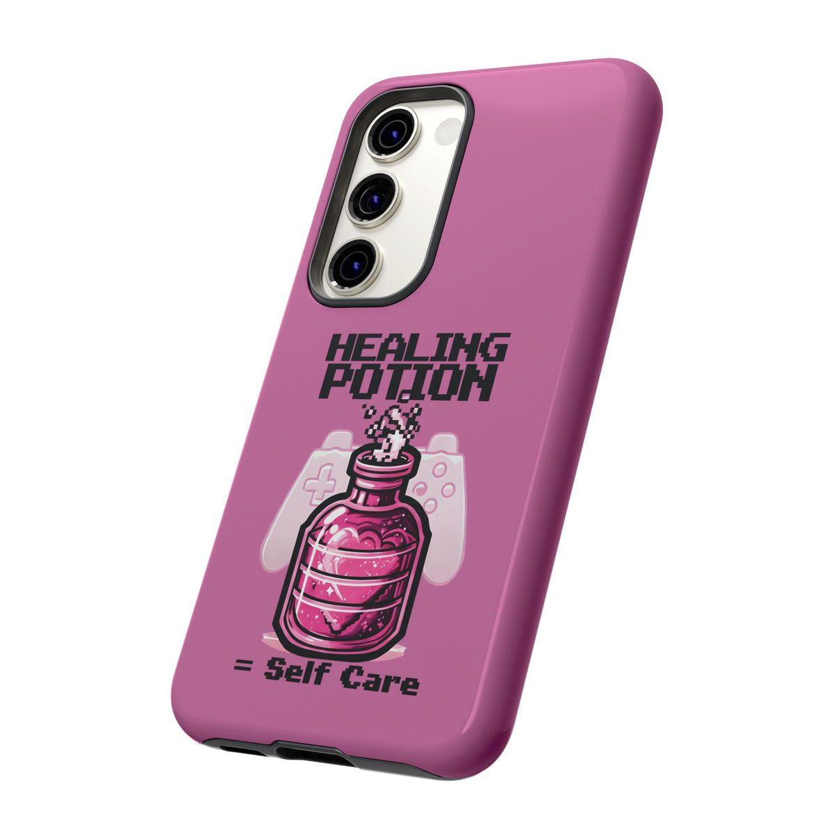 Phone, Pink Gamer Girl LGBTQ+ Retro Pixelated Video Game Design, Tough Case, Protective Cover, Gaming Gift, Pastel Pink Accessories Pride