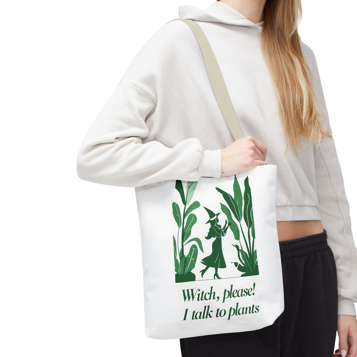 Witchy Plant Lover Tote Bag, Perfect for Gardening Gifts, Eco-Friendly Shopping, Casual Everyday Use, Gift for Nature Enthusiasts