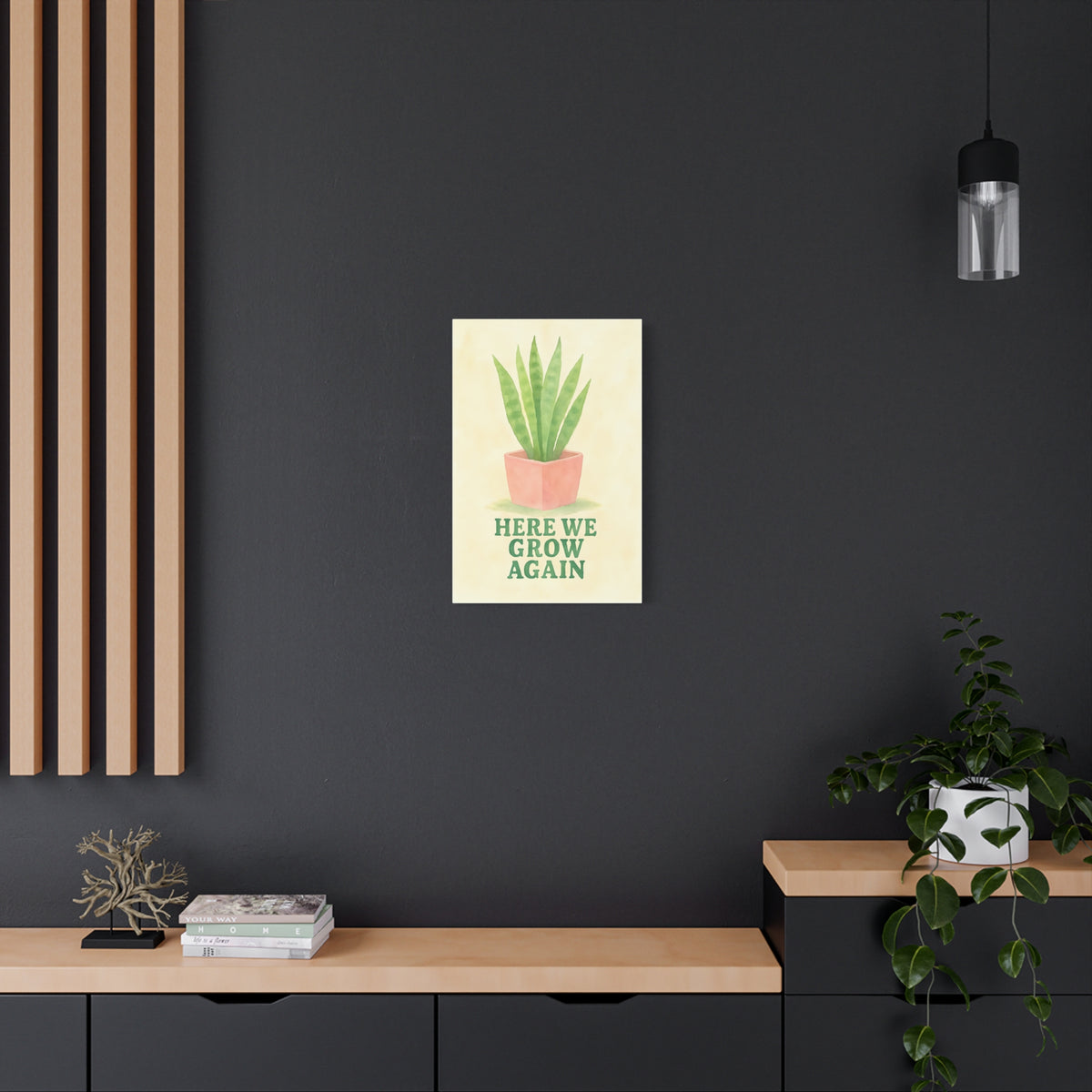 Indoor Plant Art Canvas, Botanical Wall Decor, Succulent Print, Home Gardening Gift, Room Decor for Plant Lovers